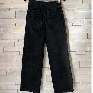 RAQUEL ALLEGRA Black Straight Leg Hi-rise Corduroy Patch Pockets Pants Jeans XS